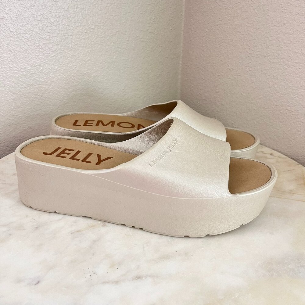 Lemon Jelly Women's Cream Platform Slide Sandals